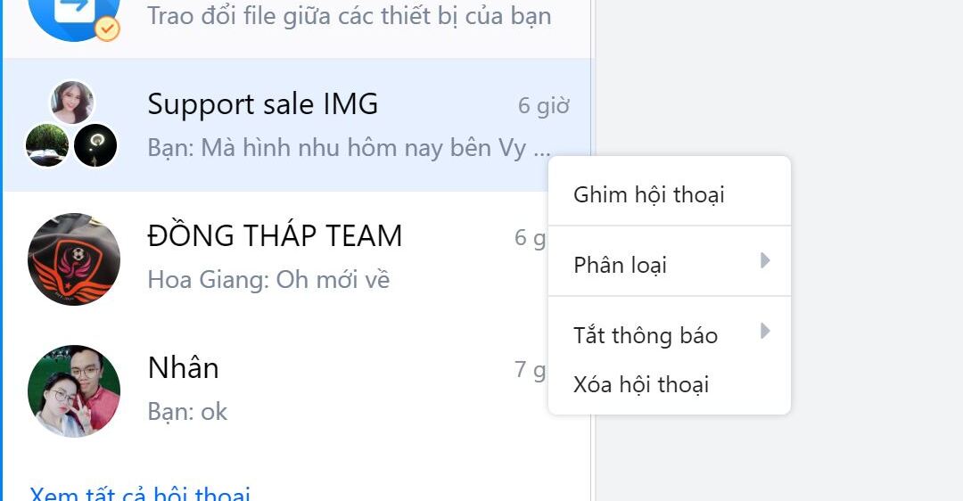 Cách xóa thông báo mới trên Zalo
