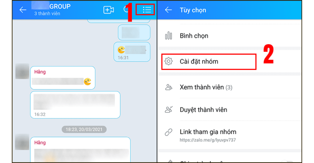 Cách cài đặt quyền gửi tin nhắn trong nhóm Zalo