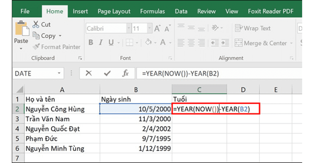 cách sử dụng hàm yearfrac trong excel
