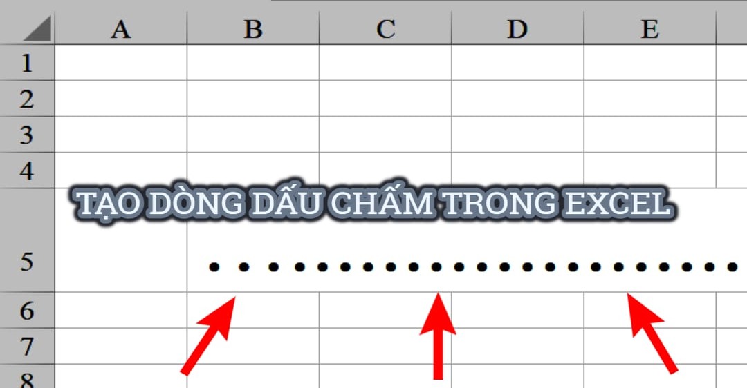 Hướng dẫn chi tiết cách tạo dòng dấu chấm tự động trong excel