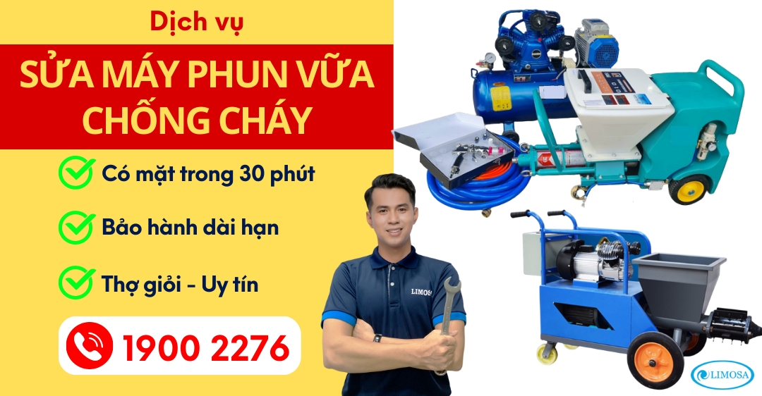 Sửa Máy Phun Vữa Chống Cháy Limosaa