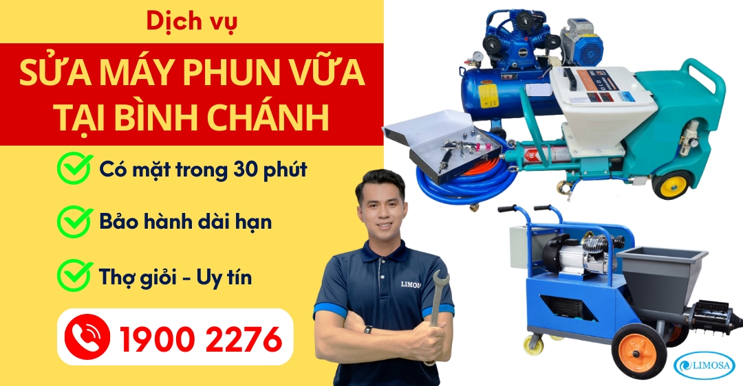 Sửa Máy Phun Vữa Tại Bình Chánh Limosa