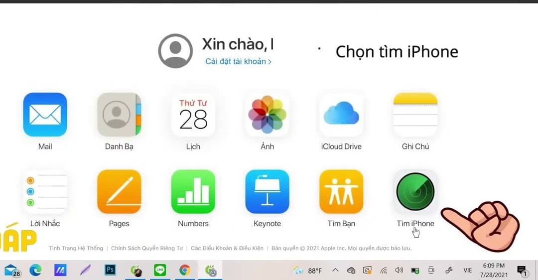 Cách đăng nhập iCloud