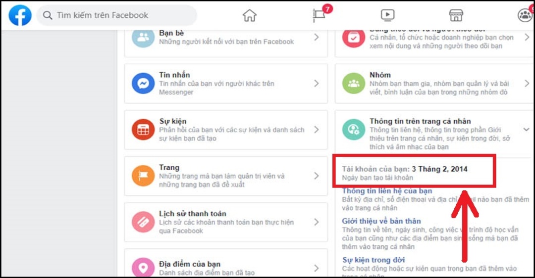 Cách xem ngày đầu tiên tham gia Facebook