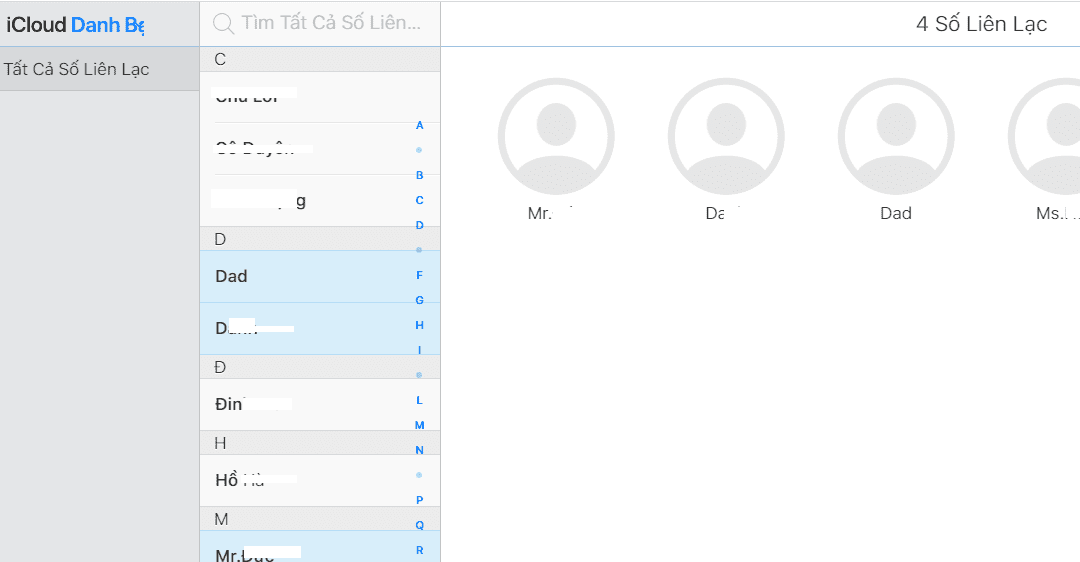 Cách xóa danh bạ trên iCloud