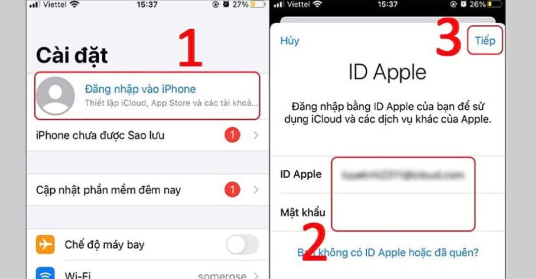 Đăng xuất Apple ID trên iPhone