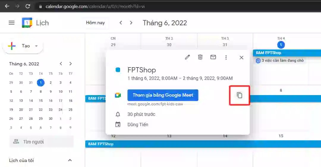 Đường link google meet tồn tại trong bao lâu