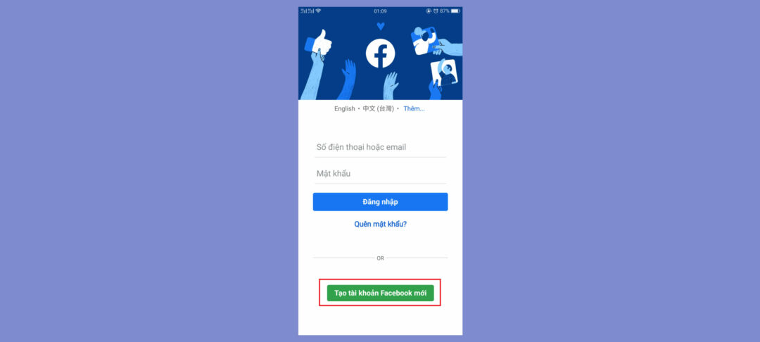 Cách đăng ký tạo tài khoản Facebook