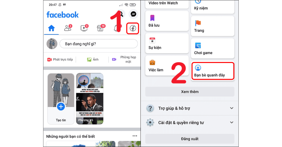 Hướng dẫn cách tìm bạn bè quanh đây trên facebook