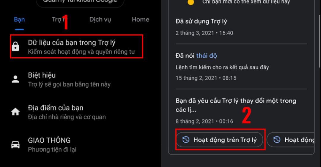 Hướng dẫn xem lịch sử trò chuyện với Trợ lý Google trên Android