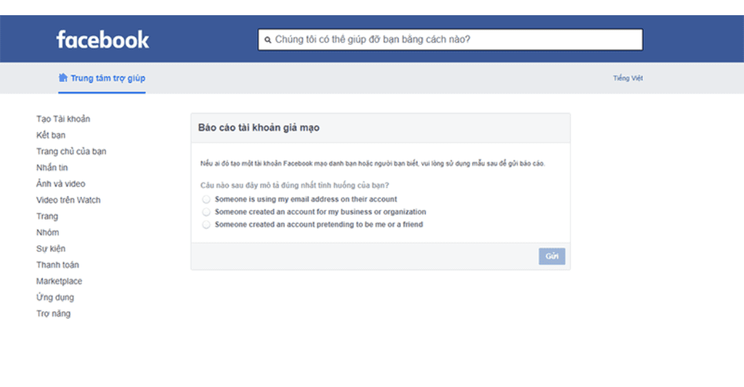 Hướng dẫn xử lý khi bị mạo danh trên Facebook