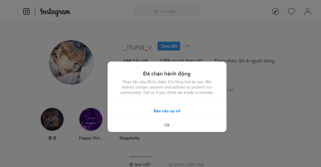 Khởi động lại ứng dụng Instagram