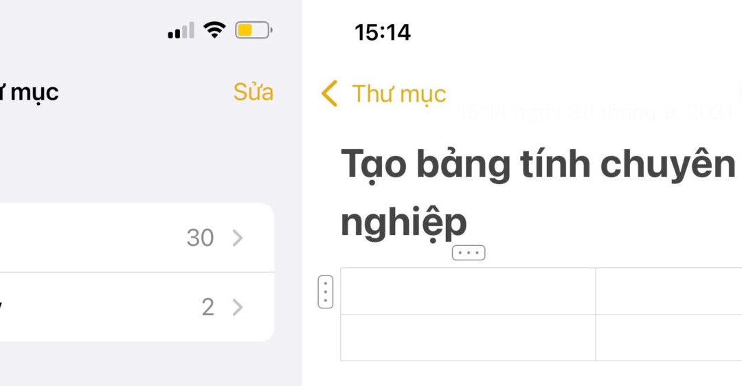 Tạo bảng ghi chú trong iPhone