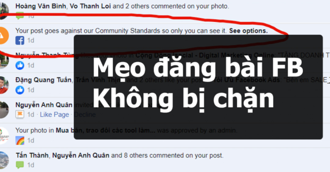 cách đăng bài bán hàng trên facebook không bị chặn