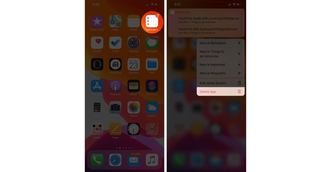Sửa lỗi ứng dụng Reminder không hoạt động