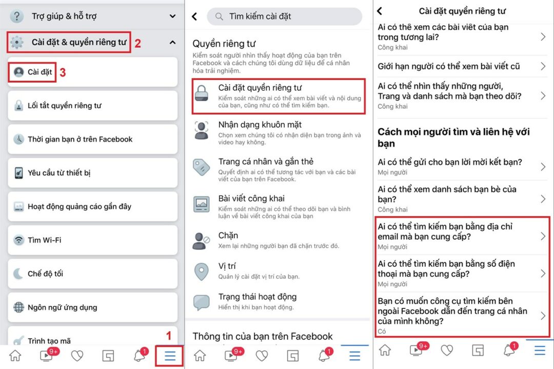 Cách không cho người khác tìm thấy Facebook