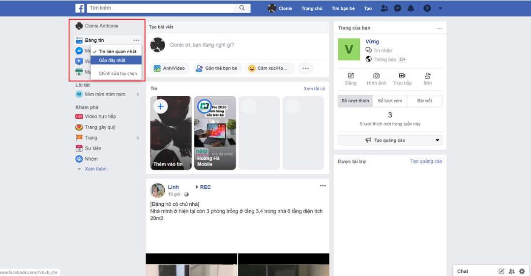 cách xem bài đăng mới nhất trong nhóm facebook bằng máy tính