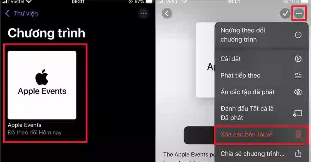 Cách xoá và chặn tải xuống tự động Podcasts trên iPhone