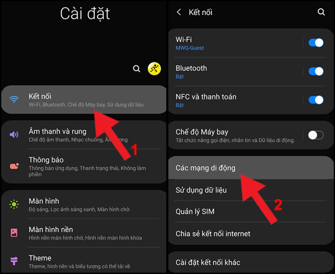 Chọn các mạng thủ công