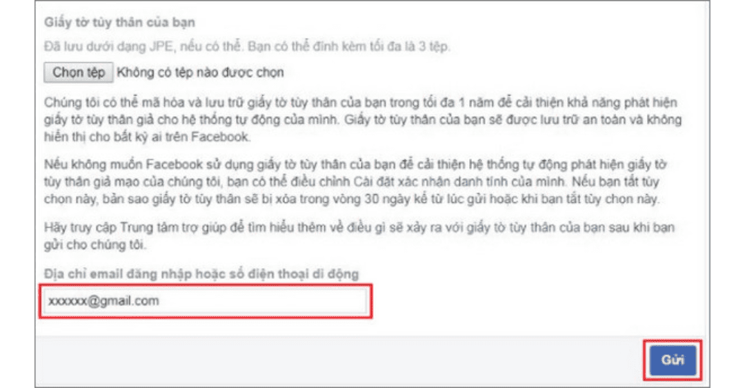 Facebook bị đổi gmail thành hotmail