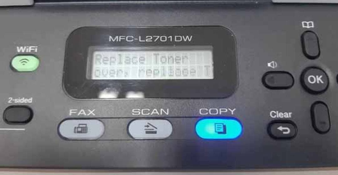 lỗi máy in Brother dcp l2520d báo lỗi replace toner