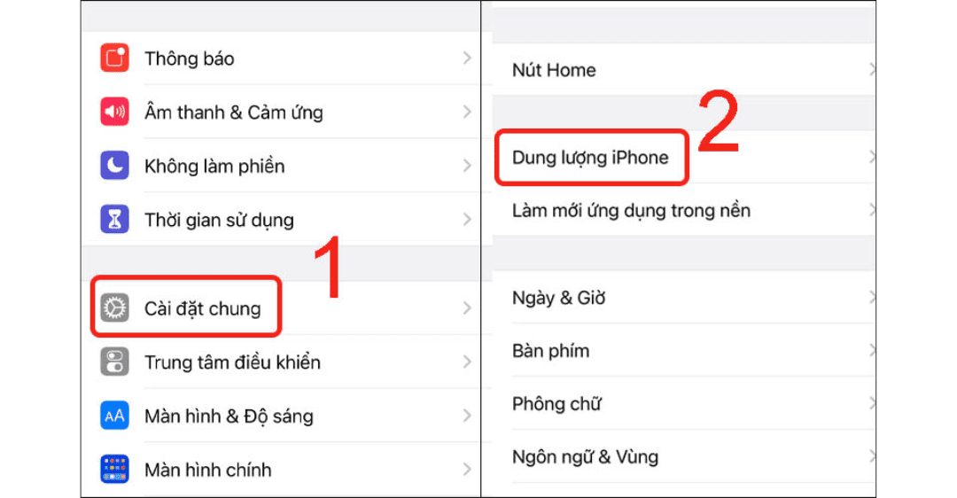 Iphone bị báo đầy dung lượng