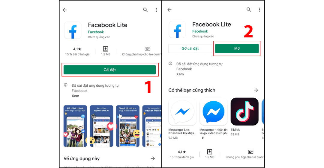 Sự khác biệt facebook và facebook lite