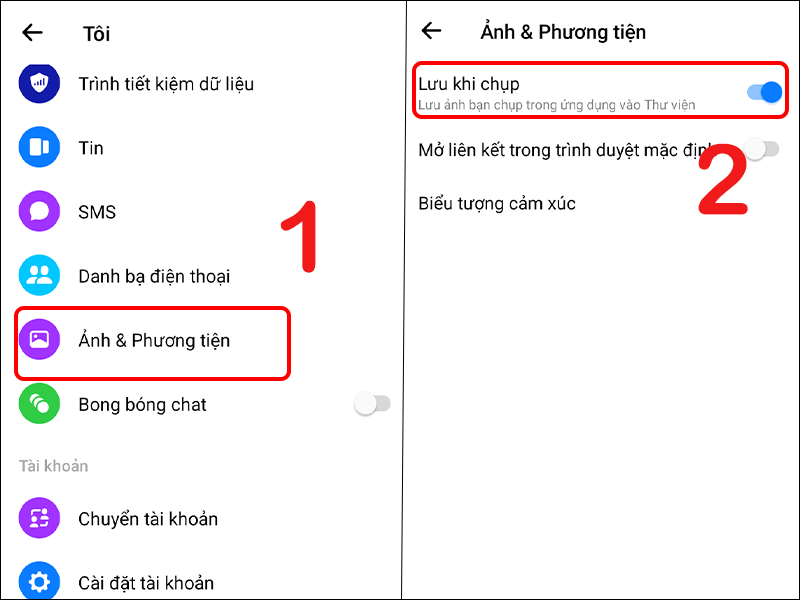 Cách tự động lưu ảnh Messenger
