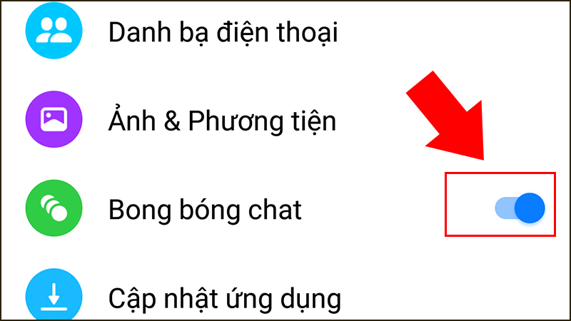 Hướng dẫn bật tắt chế độ bong bóng chat trên Messenger
