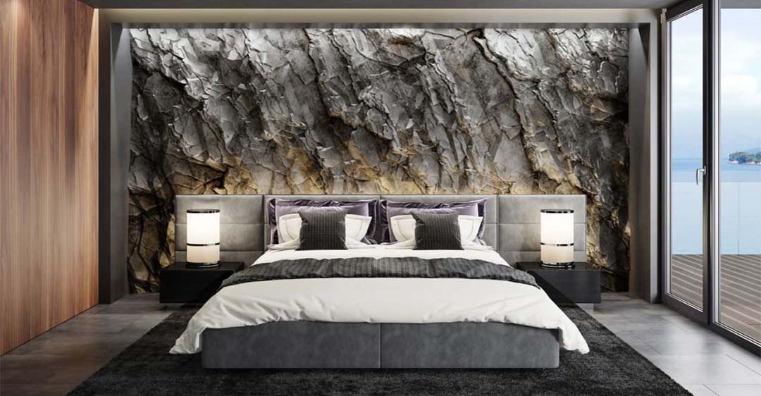 Nên chọn gạch giả đá hay đá ốp tường phòng ngủ