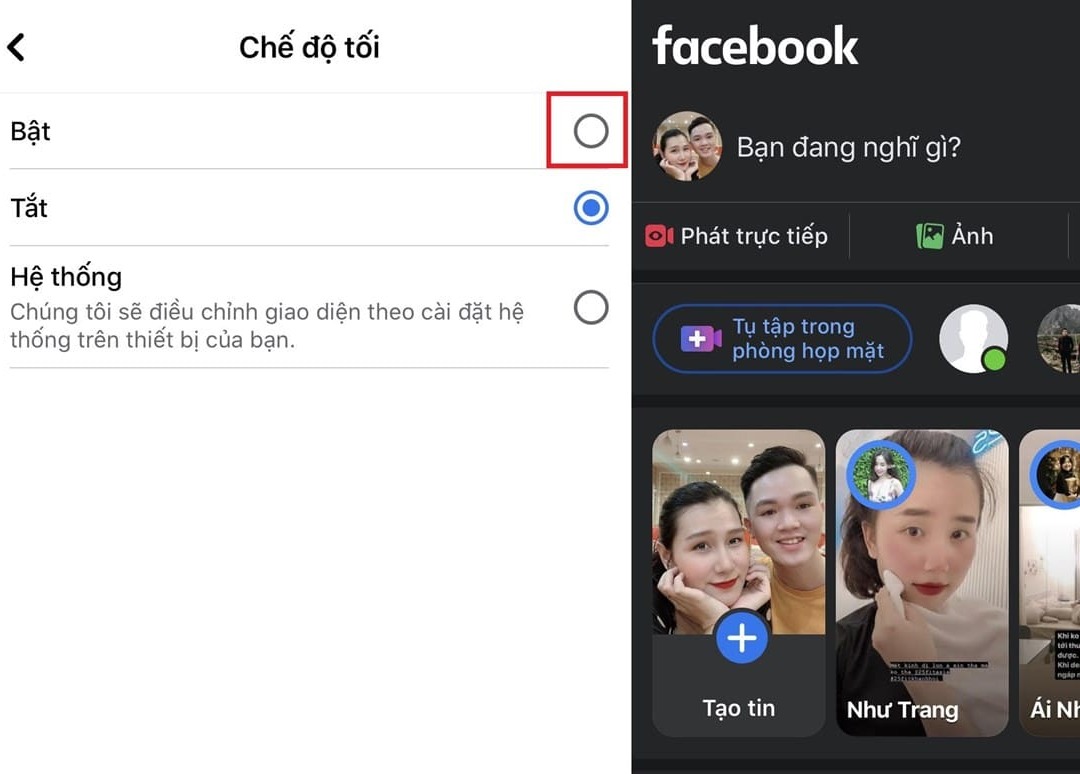 Nguyên nhân không bật được chế độ tối trên Facebook