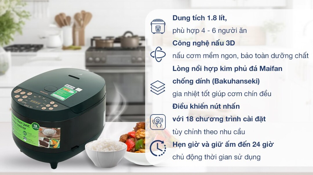 so sánh nồi cơm điện Philips