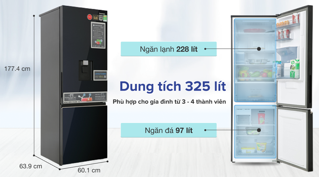 tủ lạnh Panasonic NR-BV361WGKV