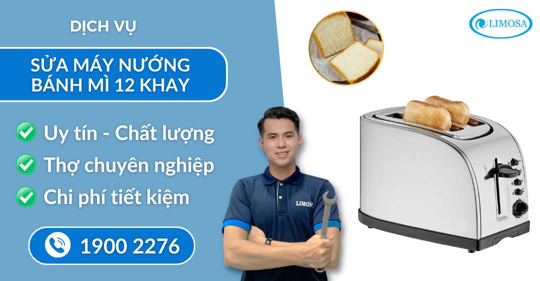 sửa máy nướng bánh mì 12 khay Limosa