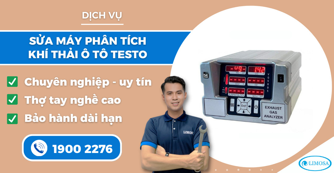 sửa máy phân tích khí thải ô tô Testo Limosa