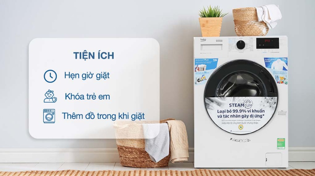Máy giặt Beko Inverter 10 kg WCV10614XB0ST