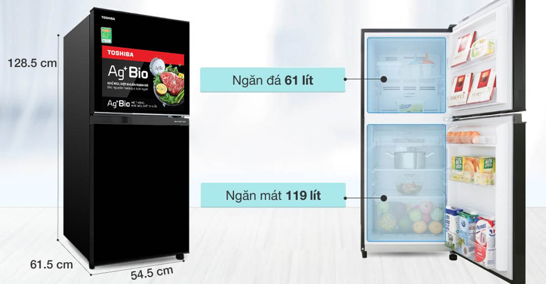 Tủ lạnh Toshiba Inverter 180 lít GR-B22VU UKG