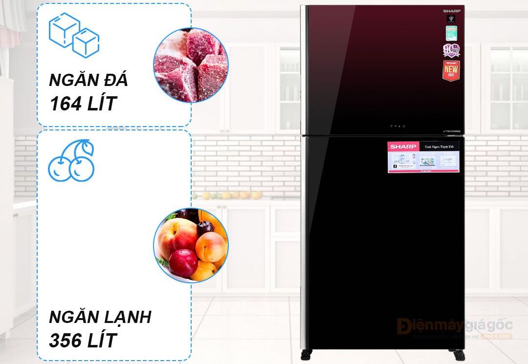 Tủ lạnh Sharp Inverter SJ-XP570PG-MR