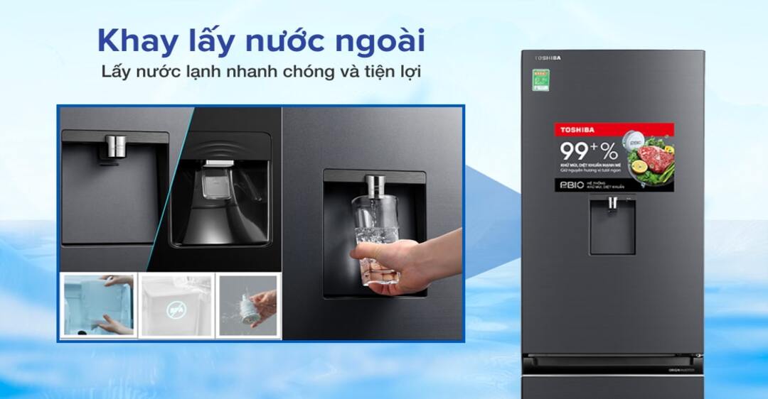 Tủ lạnh Toshiba 2 cửa Inverter 322 lít GR-RB405WE-PMV(MG)