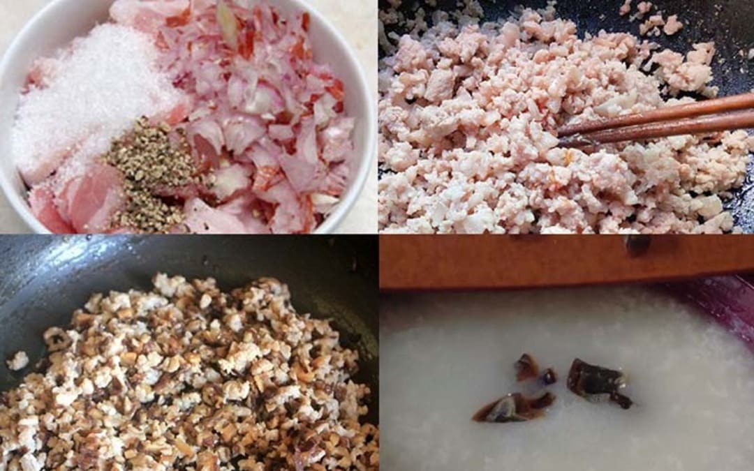 Cách nấu cháo bằng nồi cơm điện với thịt bằm