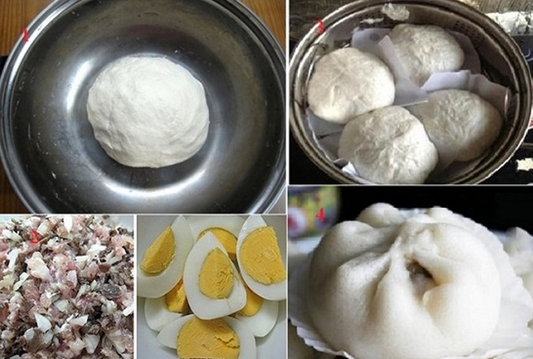 Chuẩn bị nhân bánh cho bánh bao