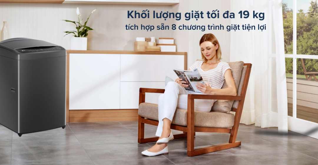 Máy giặt LG Inverter 19kg TV2519DV7B