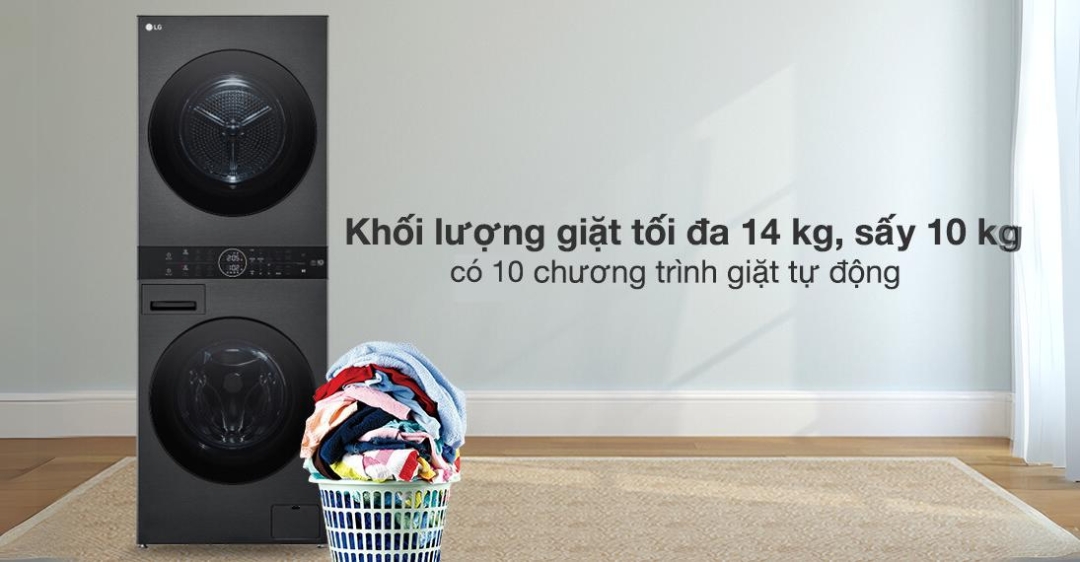 Máy giặt sấy LG Inverter 14 kg WT1410NHB
