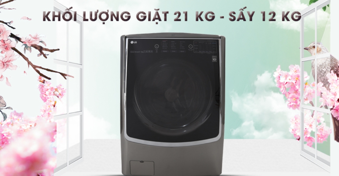 Máy giặt sấy LG Inverter 21 kg F2721HTTV