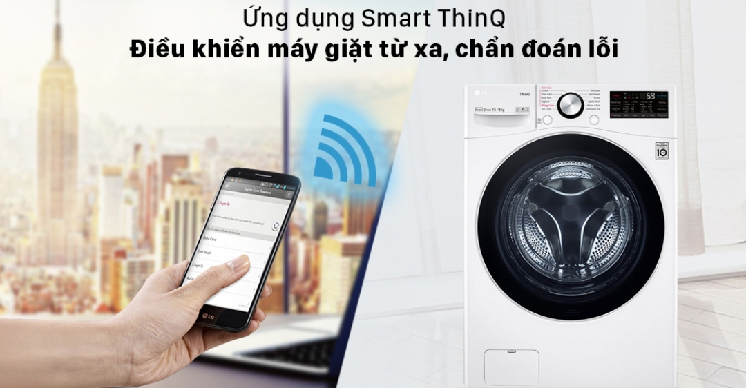 Máy giặt sấy lồng ngang LG Inverter F2515RTGW