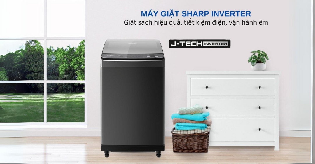 Máy giặt Sharp Inverter 10.5 kg ES-X105HV-S