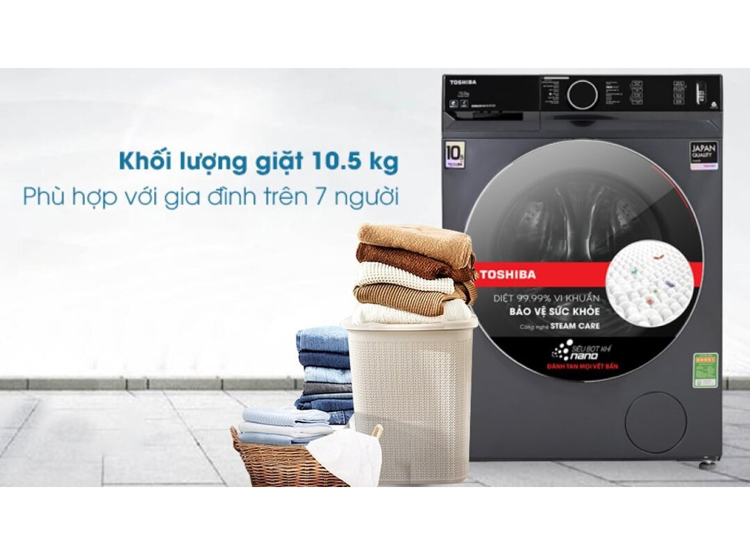 Máy giặt Toshiba Inverter 10.5 Kg TW-BK115G4V (MG)