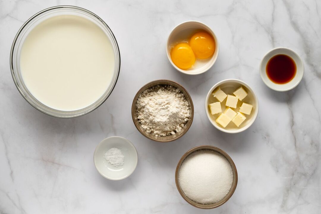 Nguyên liệu cần chuẩn bị cho bánh tart trứng