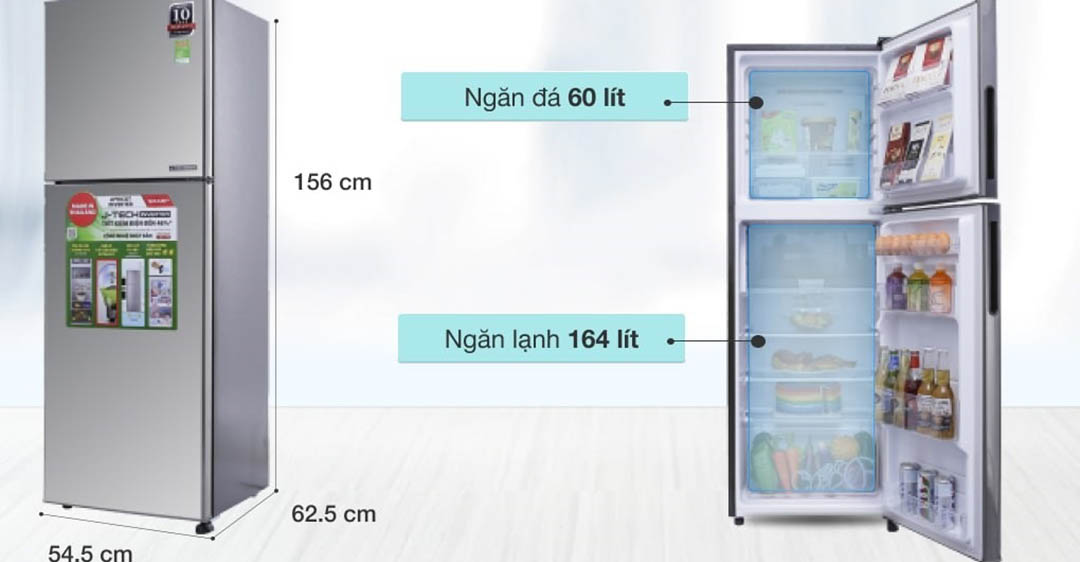 Tủ lạnh Sharp Inverter 224 lít SJ-X251E-SL