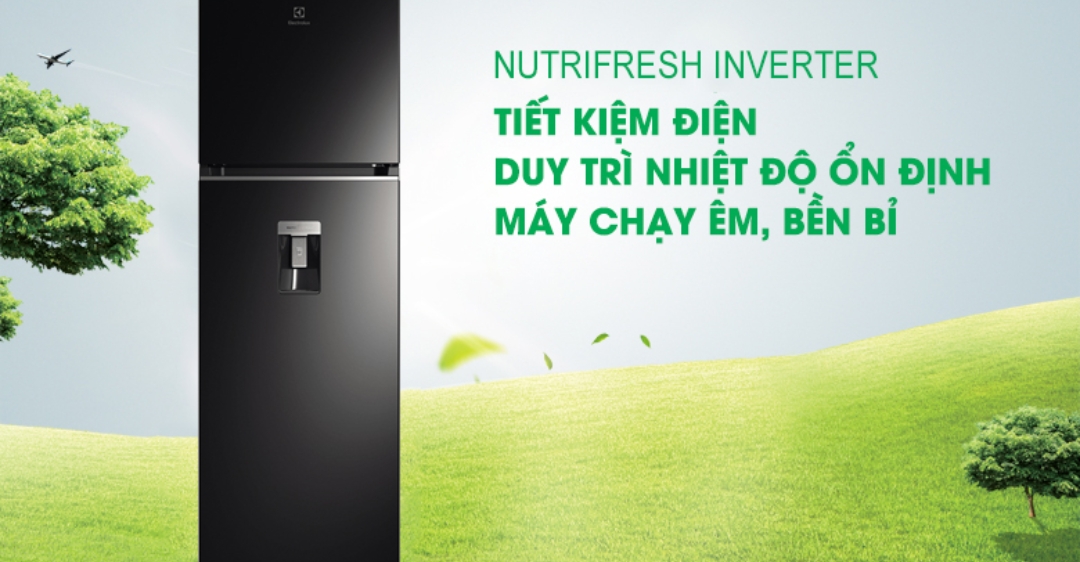 Tủ lạnh 2 cánh Electrolux Inverter 312 lít ETB3440K-H